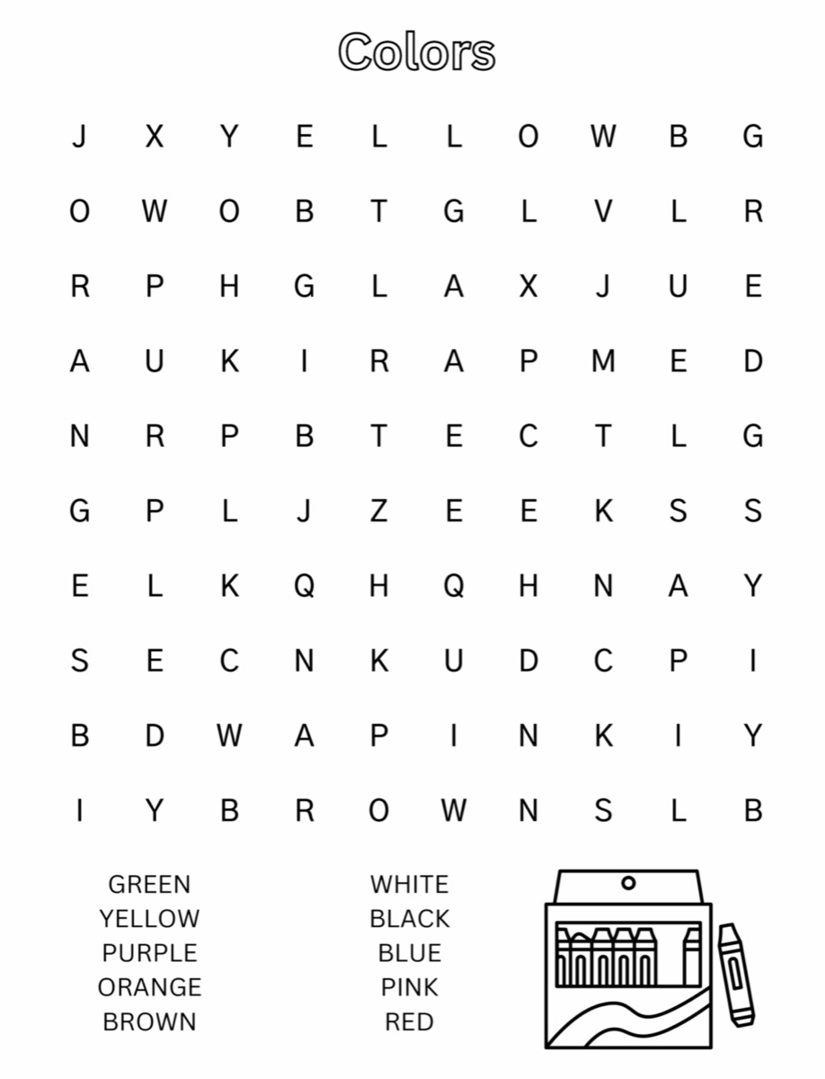Sample interior page 2 from Fun at School Word Search for Kids ages 4–8