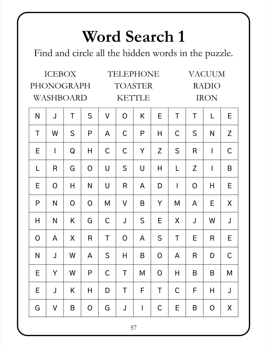 Sample interior page 3 from Memory Activity Book for Seniors