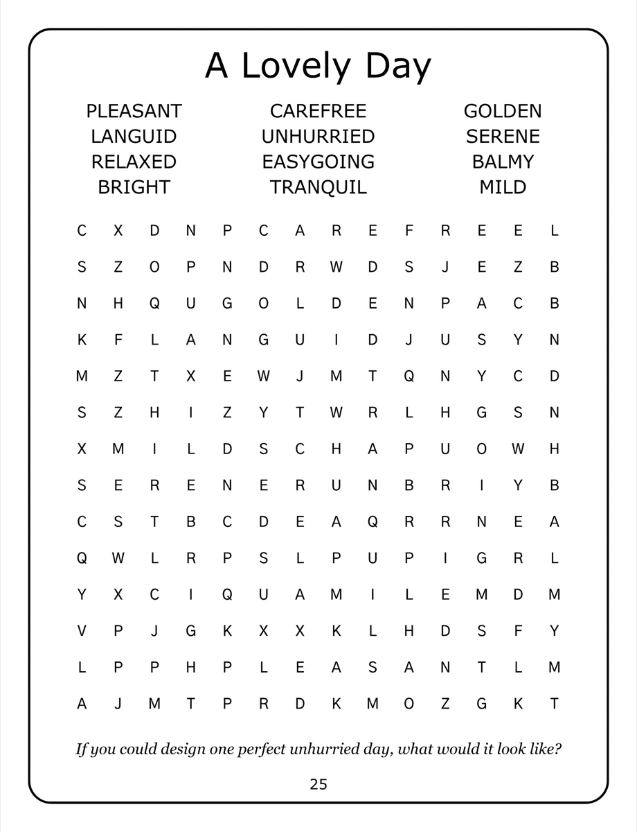 Sample interior page 1 from Large Print Mindfulness Word Search for Adults & Seniors