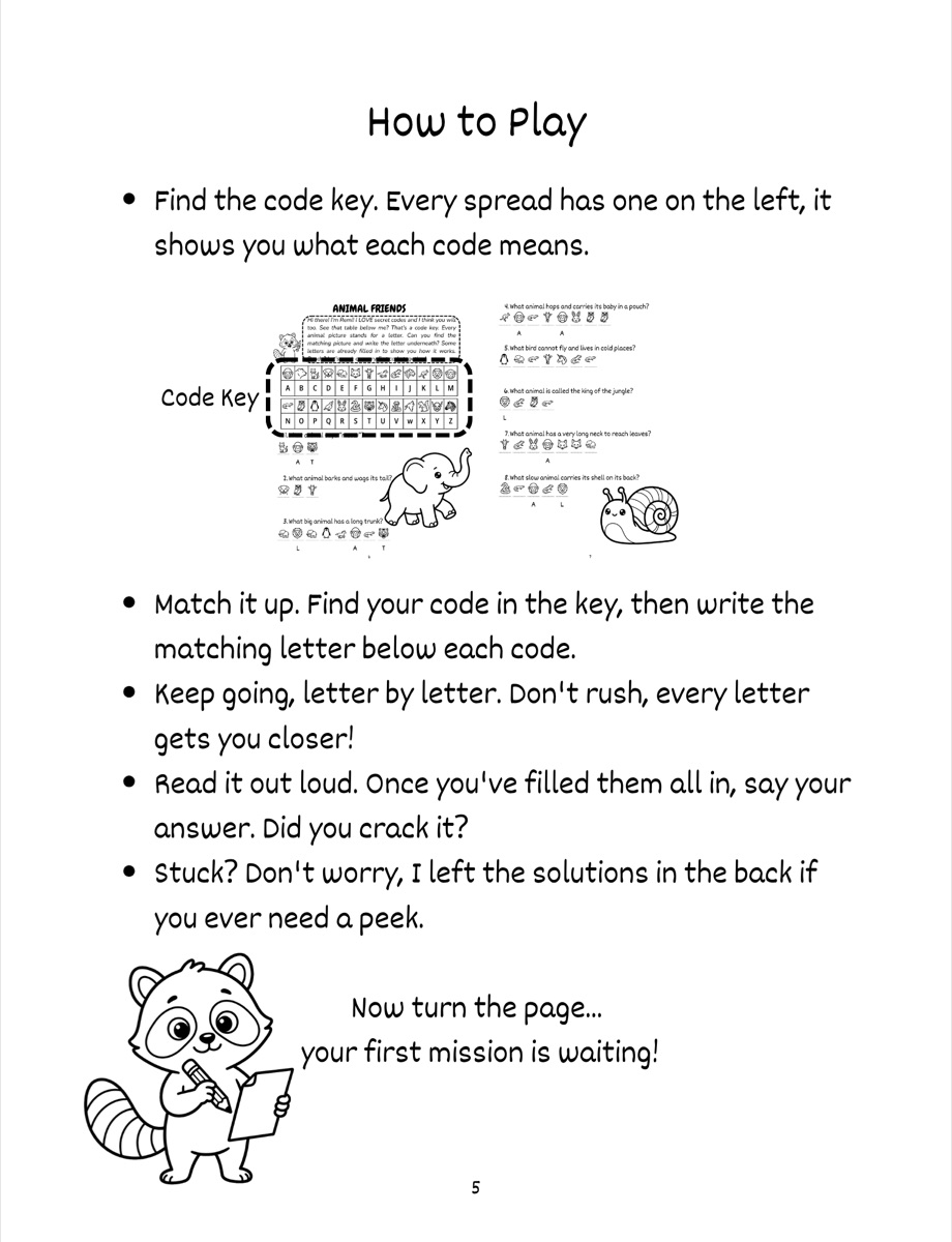 Sample interior page 1 from My First Secret Code Puzzle Book